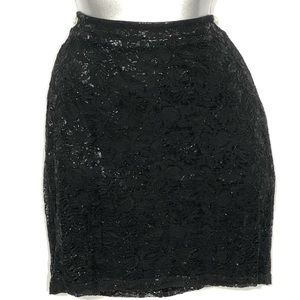 H&M black lace with metallic thread mini